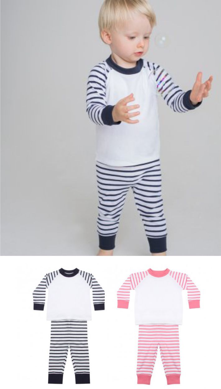 LW72T Larkwood Baby/toddler Striped Pyjamas  LW72T Larkwood Baby/toddler Striped Pyjamas